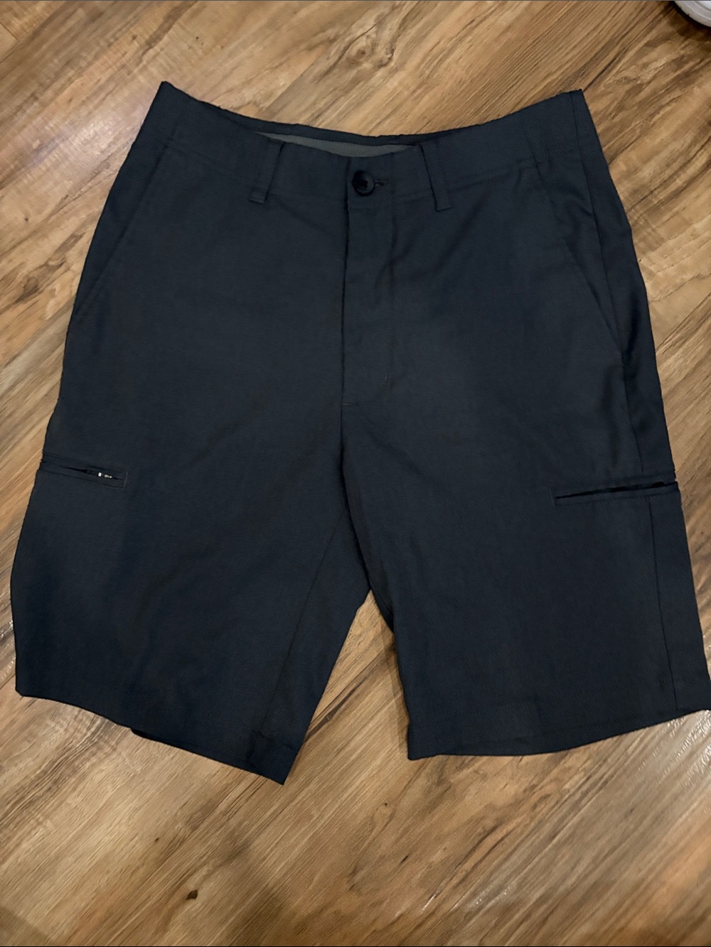 Men's Charcoal Shorts with Zippered Pockets
